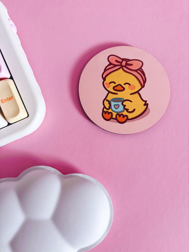 Self Care Duck Circle Coaster