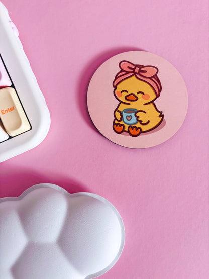 Self Care Duck Circle Coaster