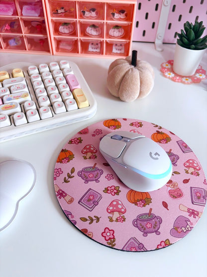 Autumn Witch Pattern Mouse Mat