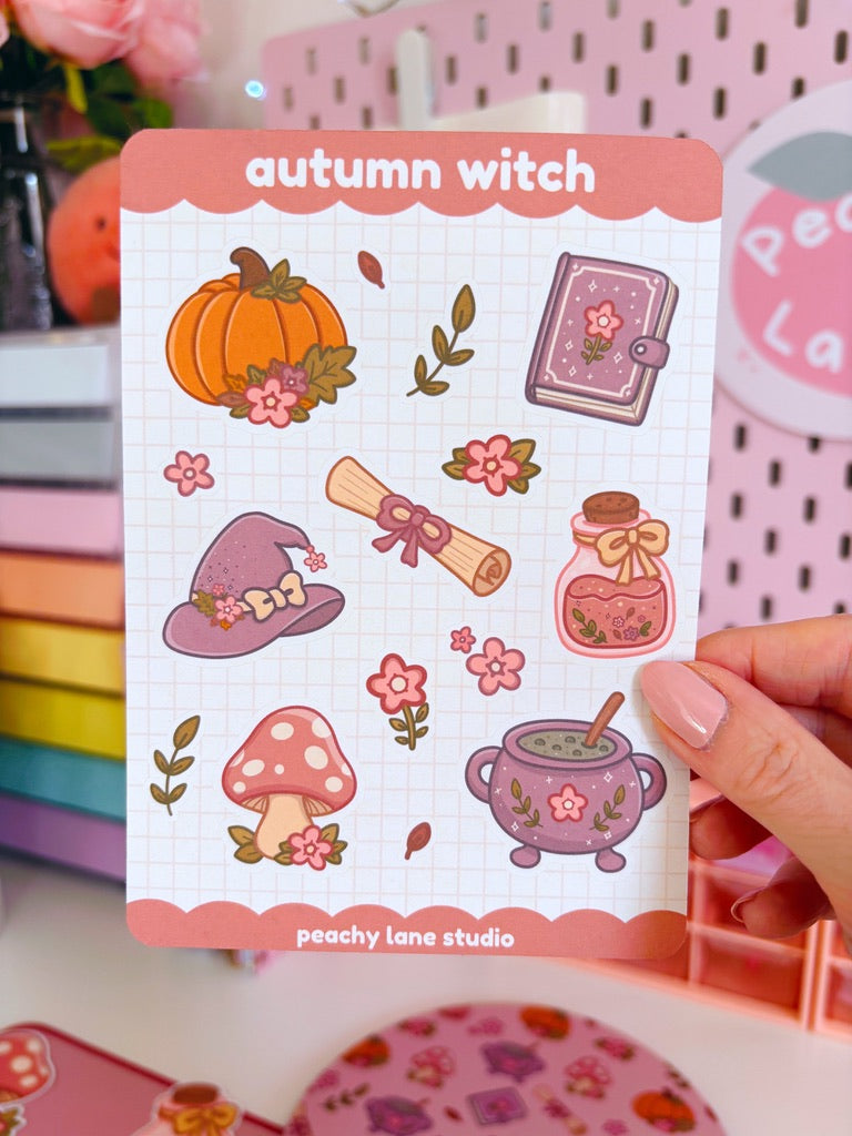 Autumn Witch Sticker Sheet