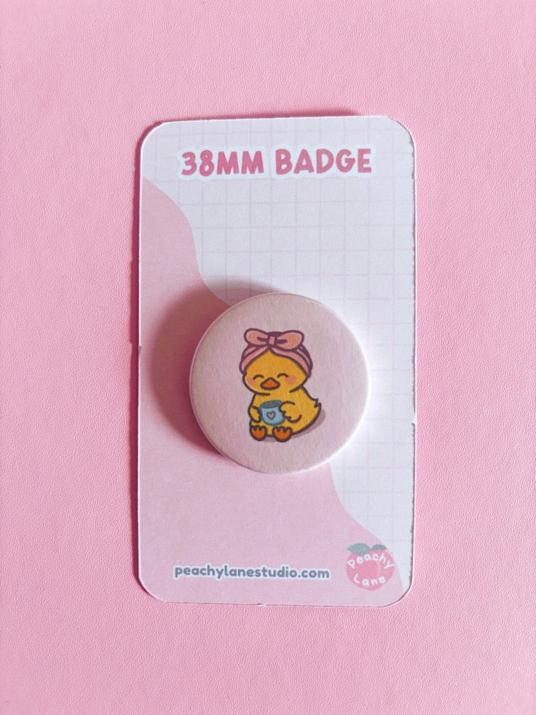 Self Care Duck Pin Badge