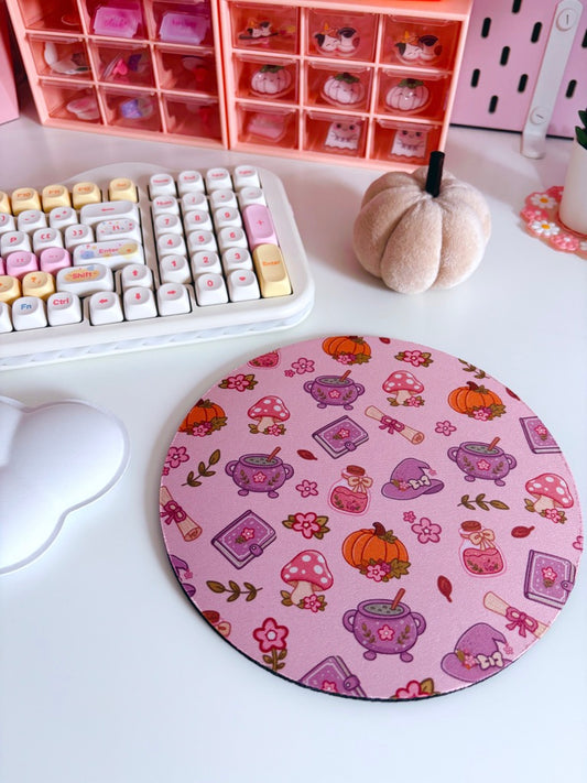 Autumn Witch Pattern Mouse Mat