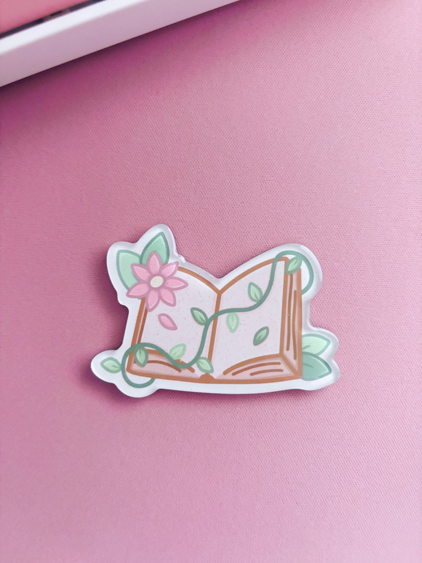 Open Book Glitter Acrylic Magnet