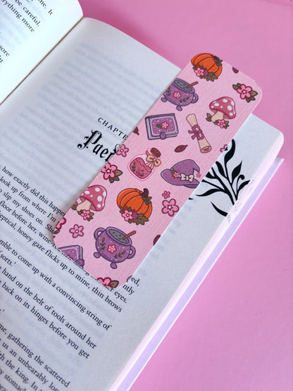 Autumn Witch Pattern Handmade Bookmark