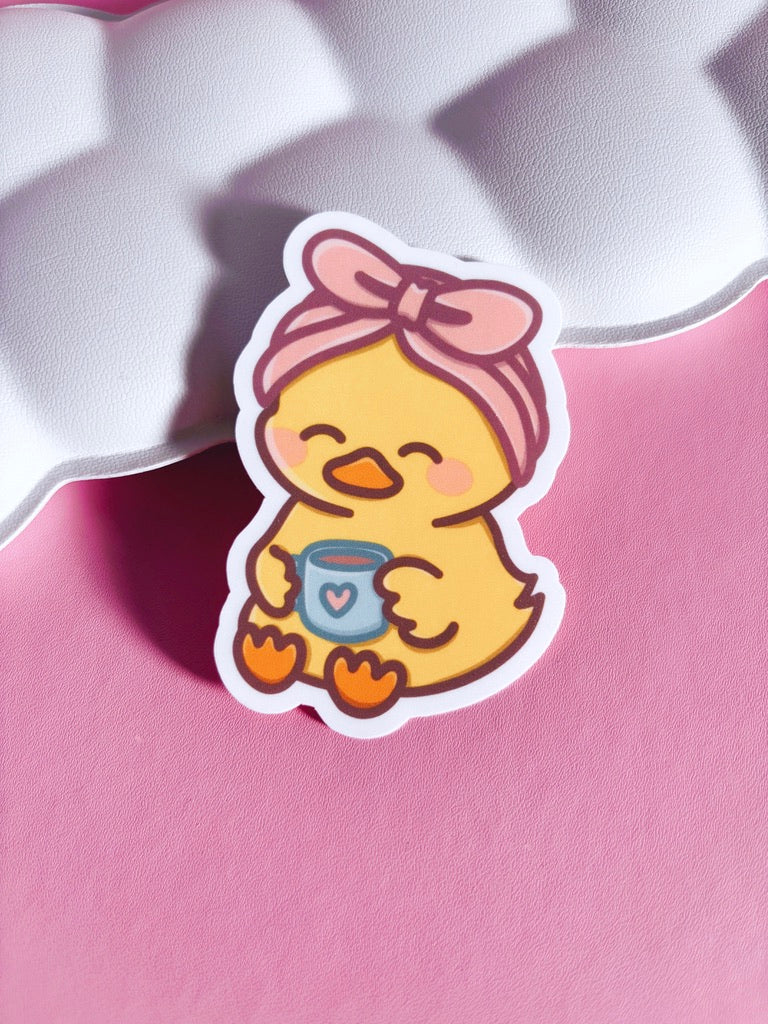 Self Care Duck Vinyl Sticker