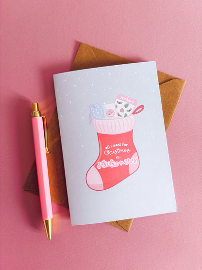 Stationery Christmas Stocking Card with Envelope