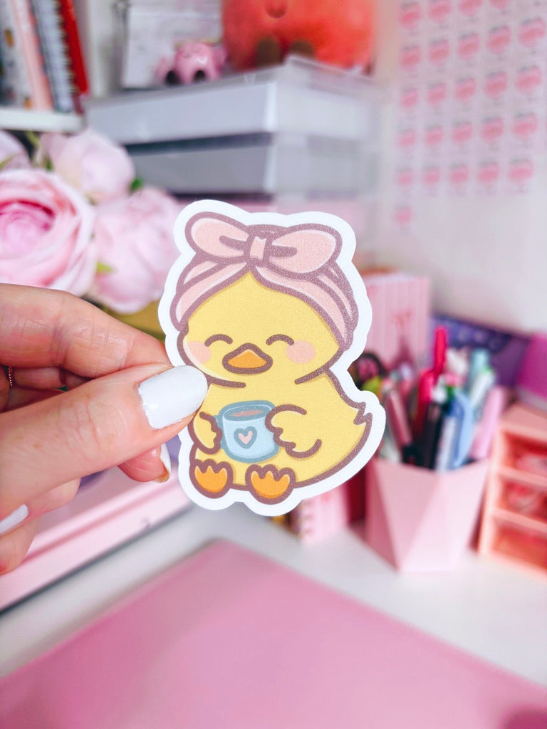 Self Care Duck Vinyl Sticker