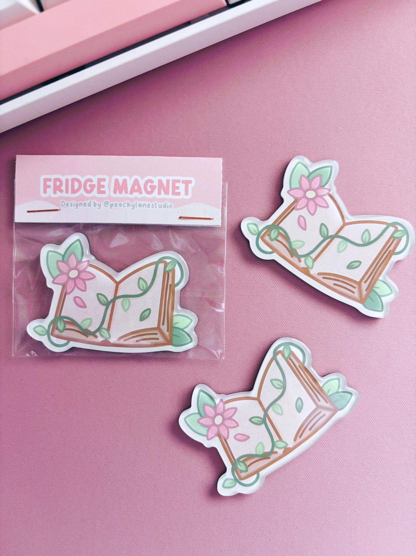 Open Book Glitter Acrylic Magnet