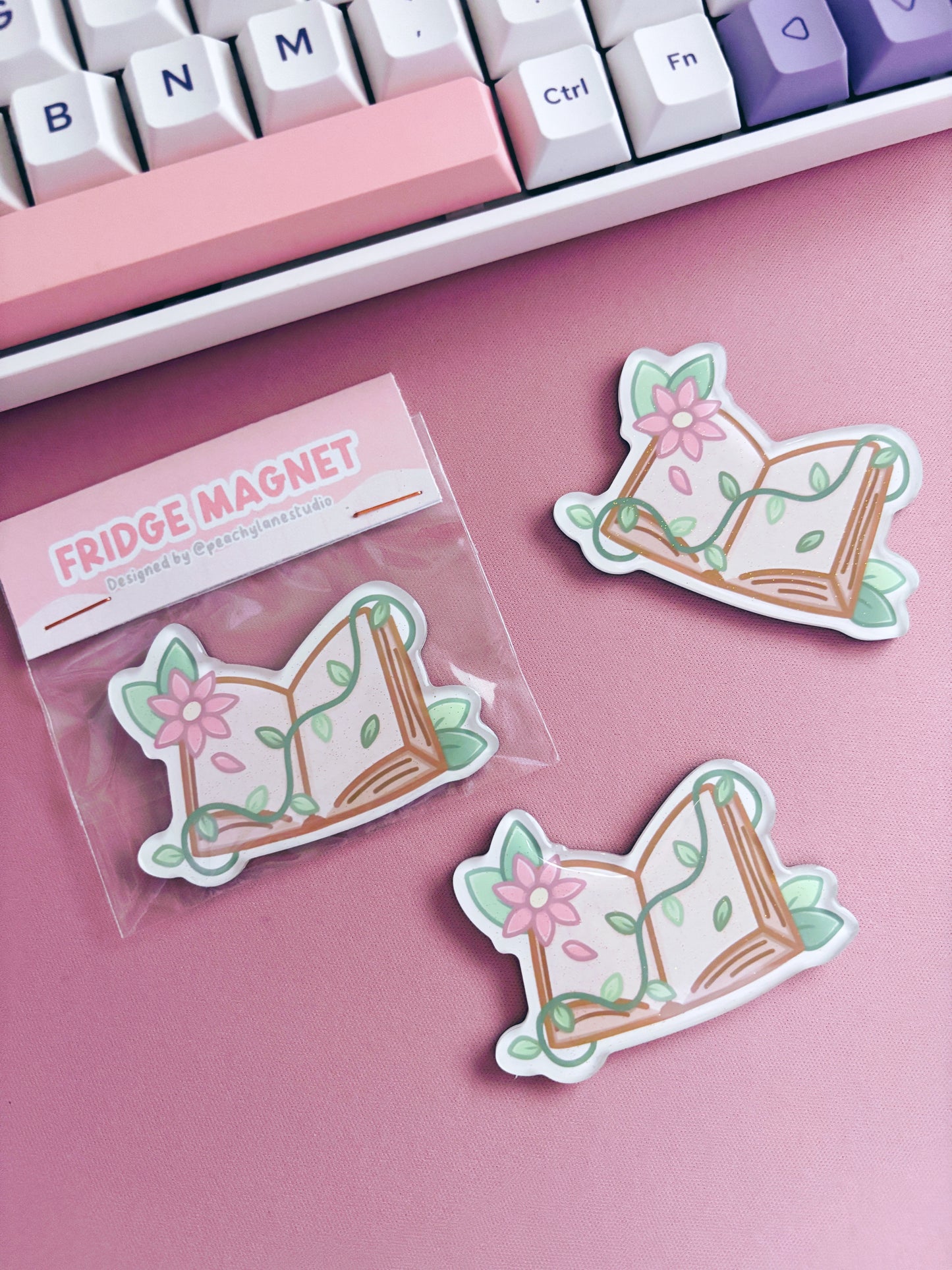 Open Book Glitter Acrylic Magnet