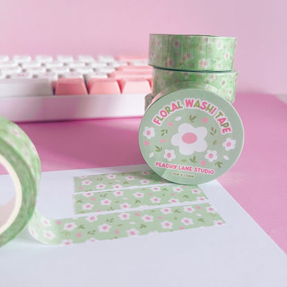 Green Floral Washi Tape