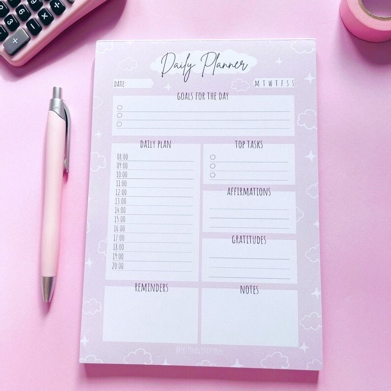 A5 Daily Planner Notepad