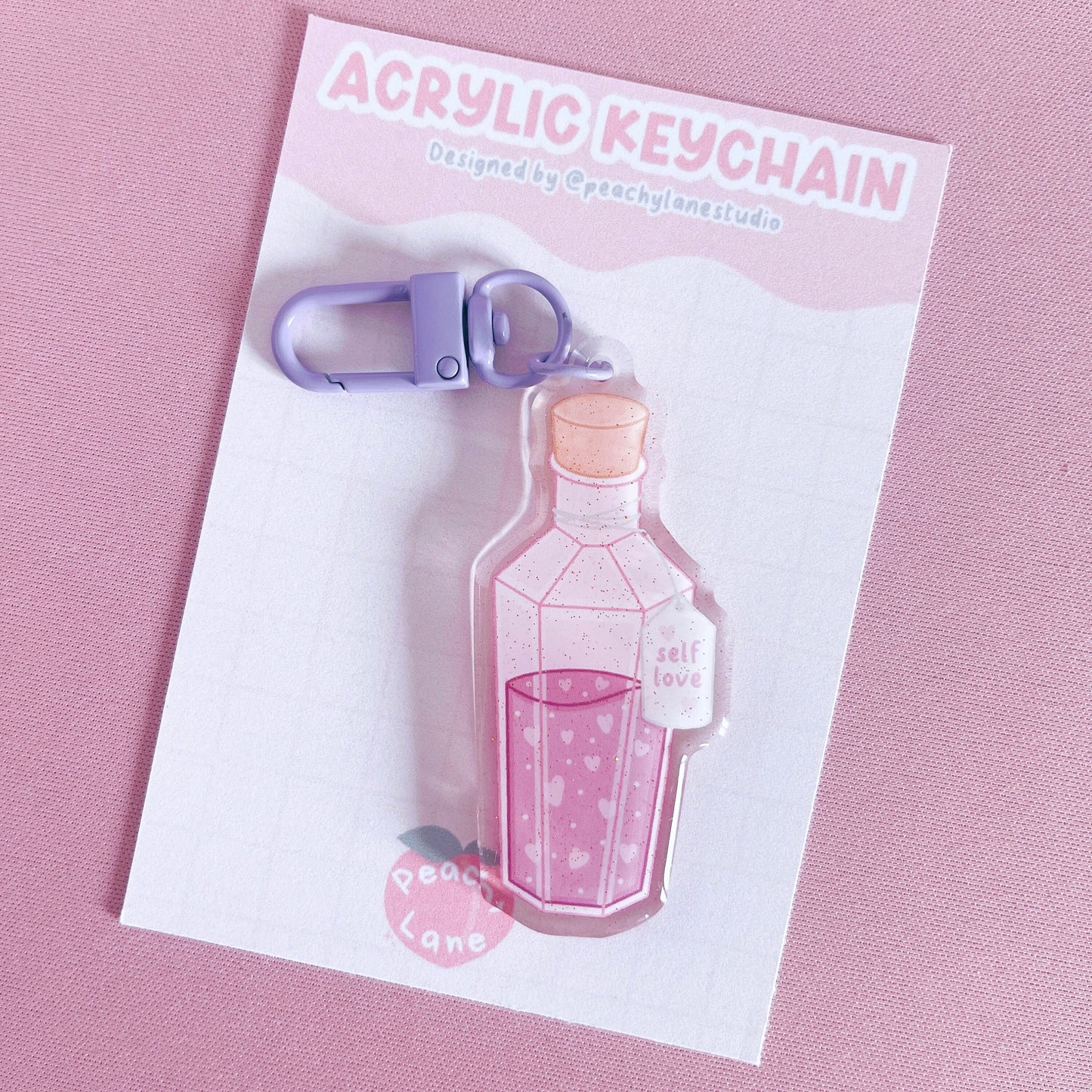 Self Love Potion Glitter Acrylic Keychain