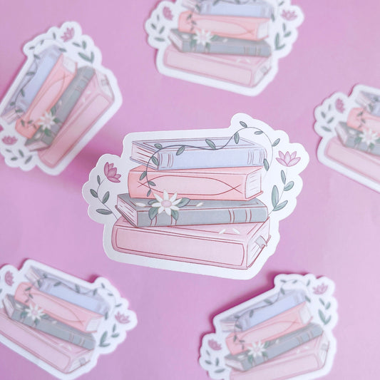 Book Stack Vinyl Sticker