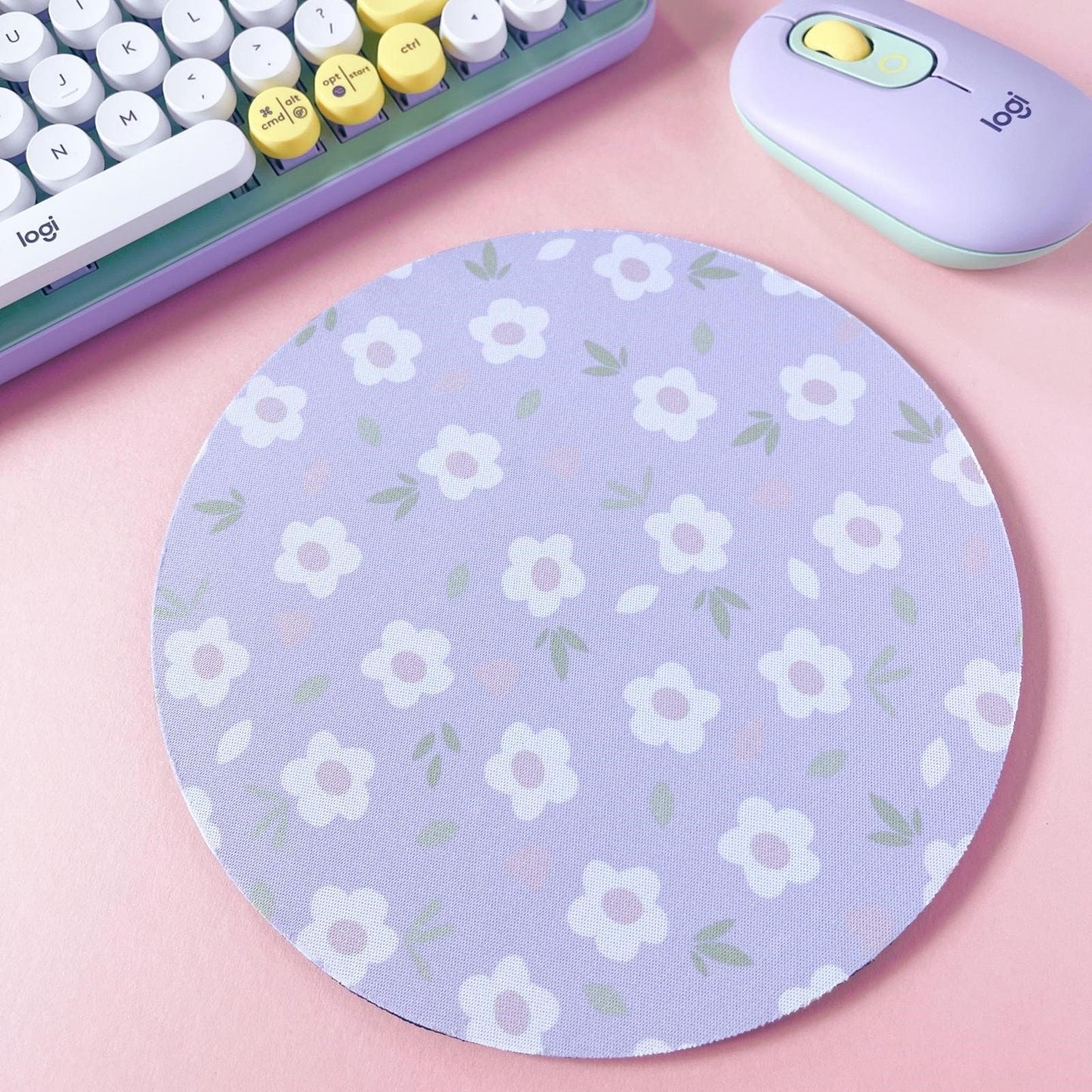 Lilac Floral Mouse Mat