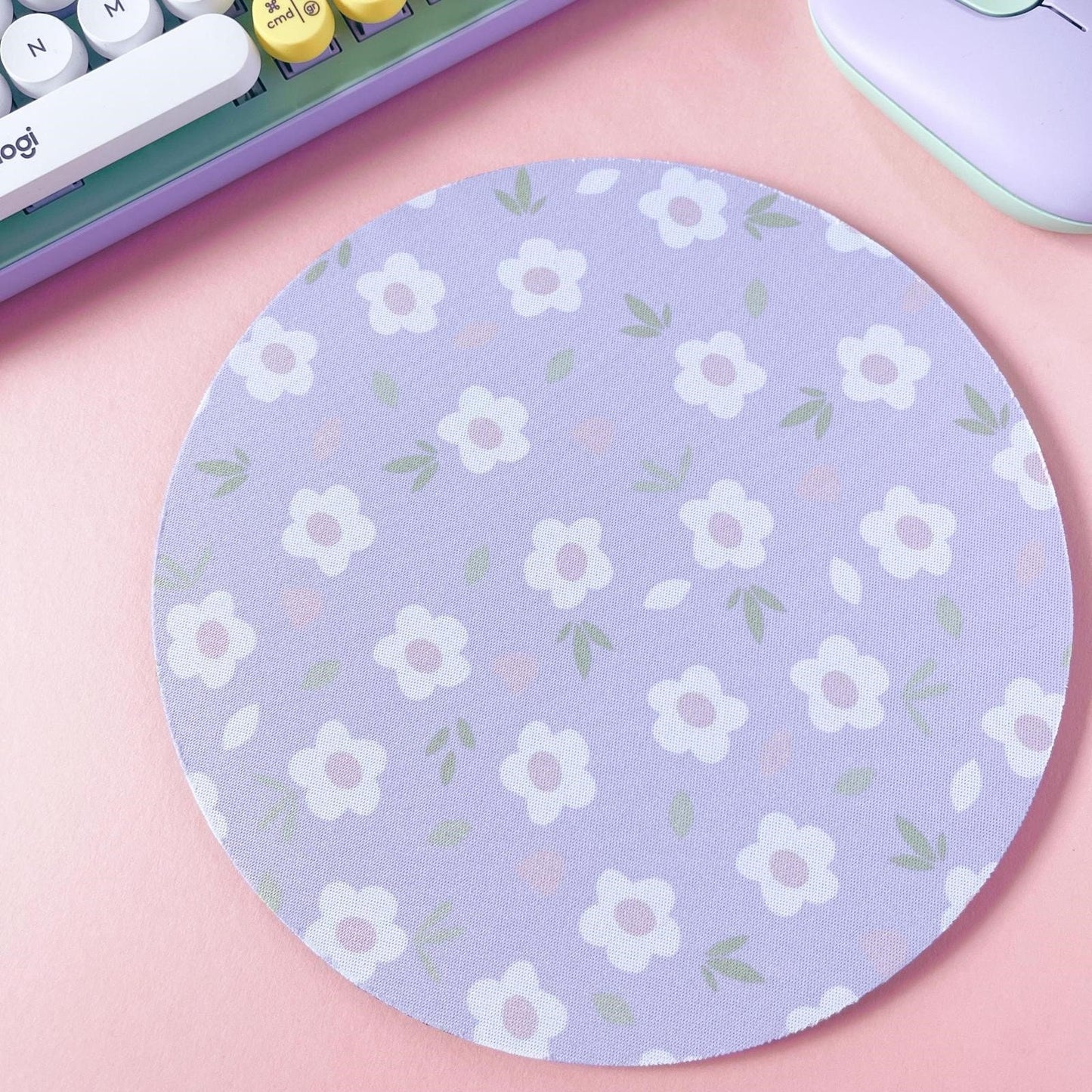 Lilac Floral Mouse Mat