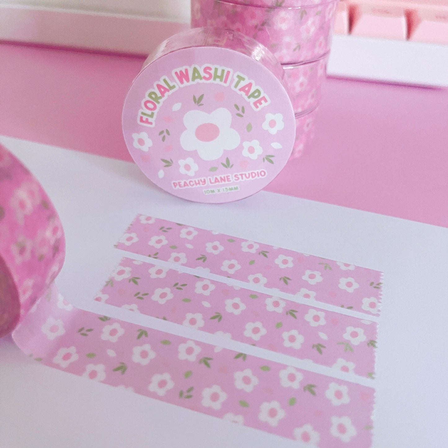 Pink Floral Washi Tape