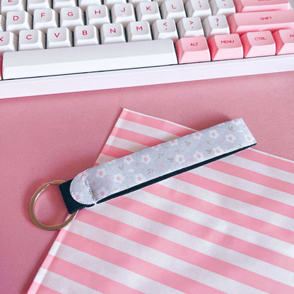Blue Floral Wrist Lanyard