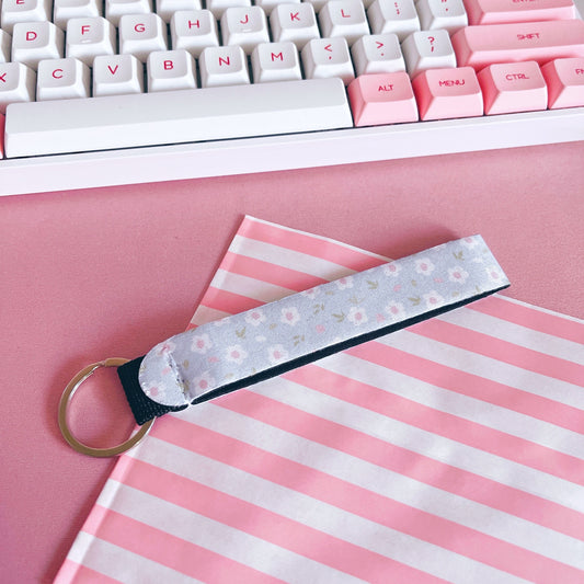 Blue Floral Wrist Lanyard