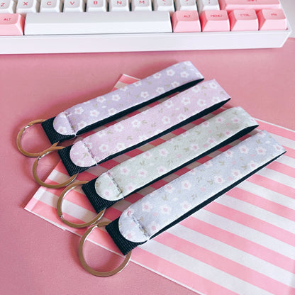 Pink Floral Wrist Lanyard