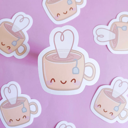 Kawaii Tea Cup Vinyl Sticker