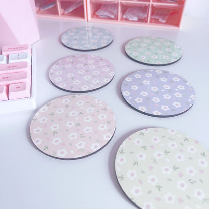 Green Floral Coaster