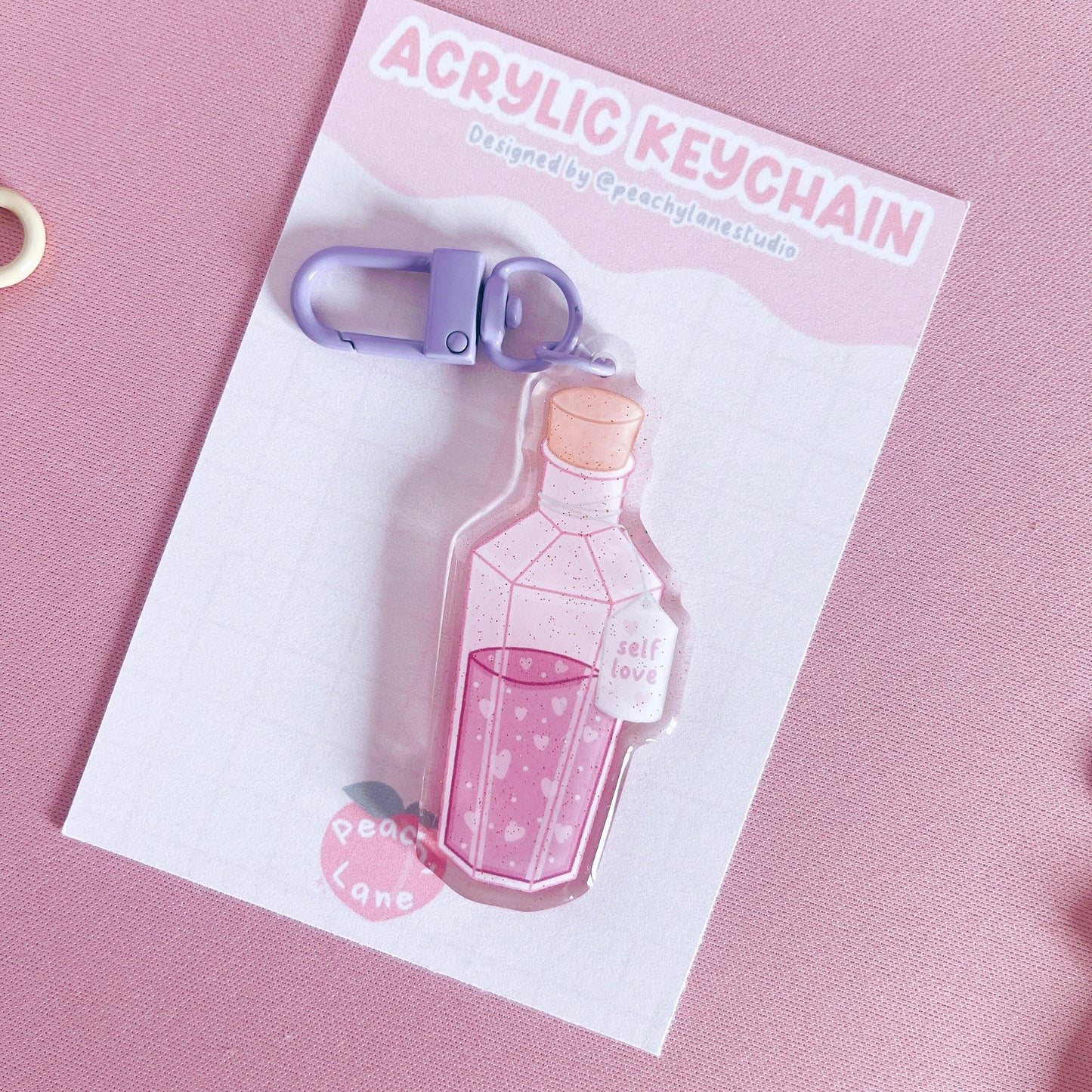 Self Love Potion Glitter Acrylic Keychain