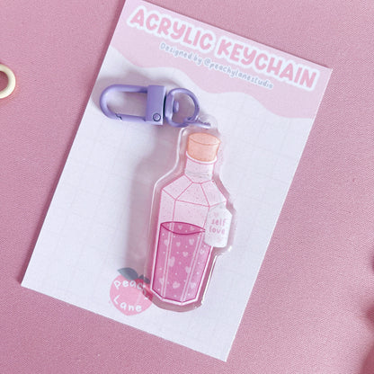 Self Love Potion Glitter Acrylic Keychain
