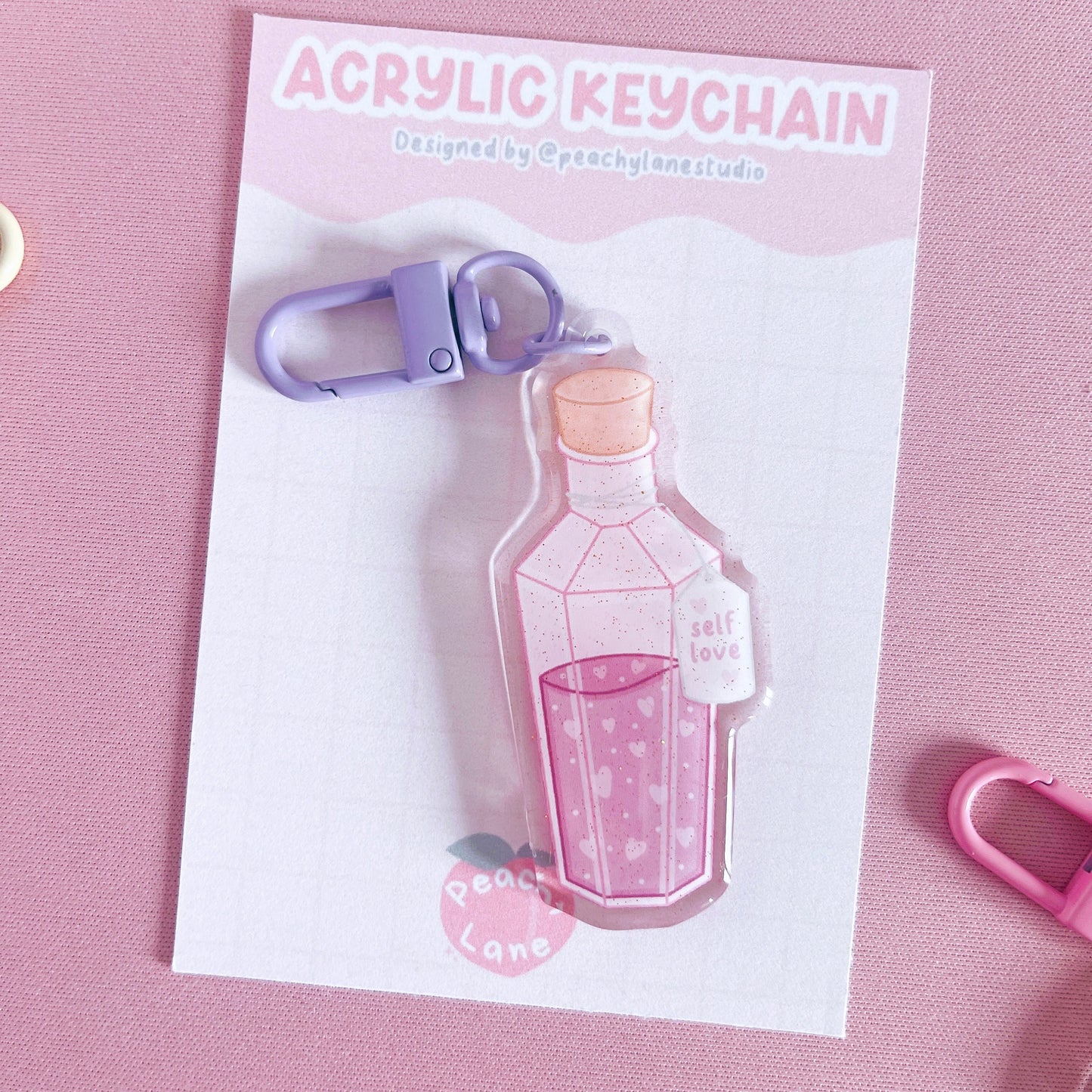 Self Love Potion Glitter Acrylic Keychain