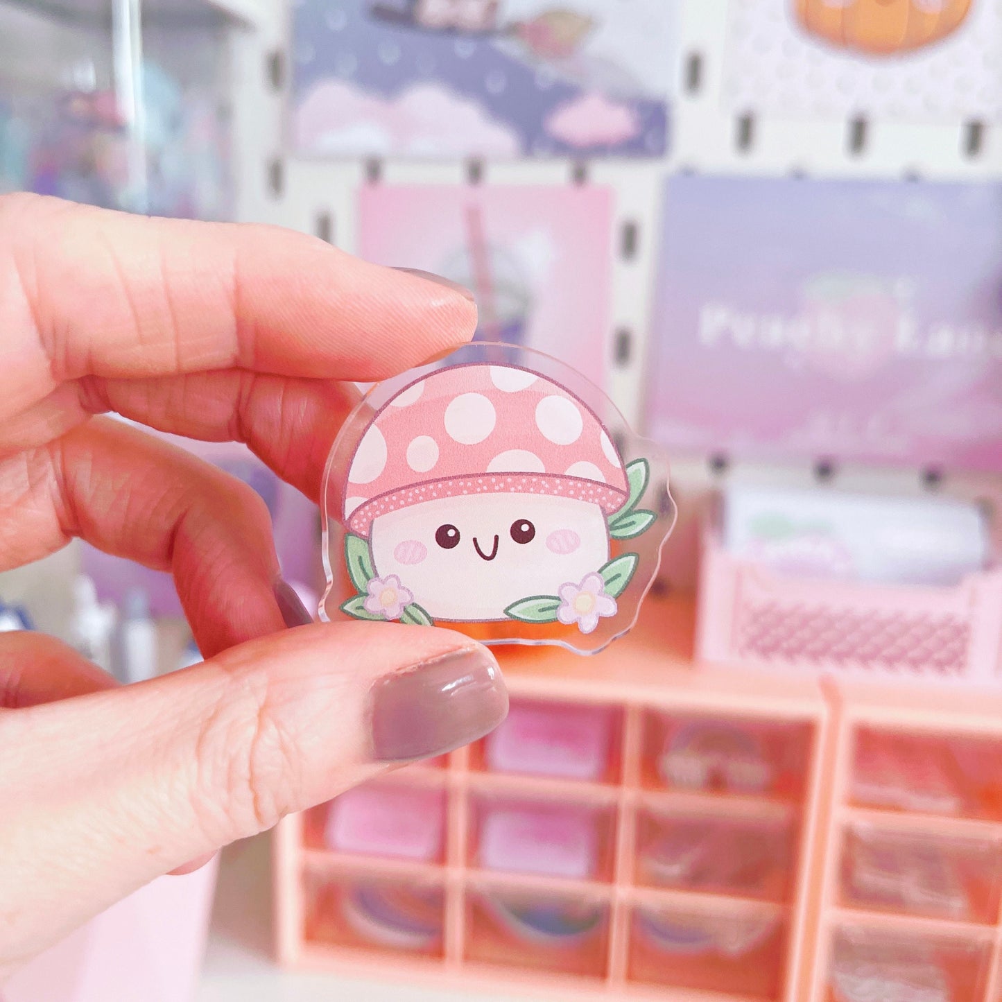 Mushroom Acrylic Pin