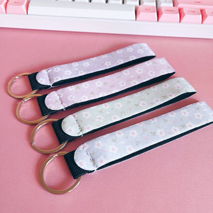 Pink Floral Wrist Lanyard