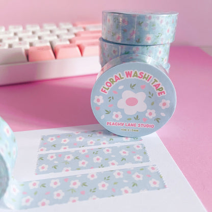Blue Floral Washi Tape