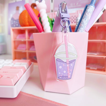 Dreamy Drink Glitter Acrylic Keychain