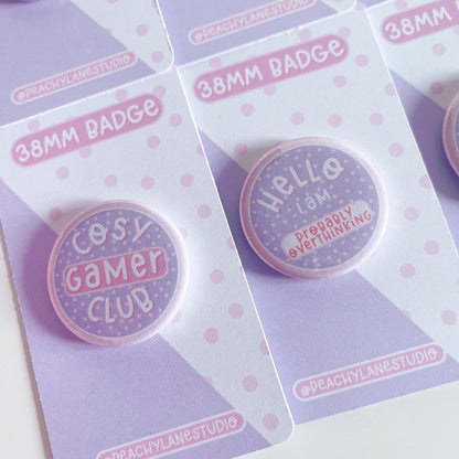 Cosy Gamer Club Pin Badge