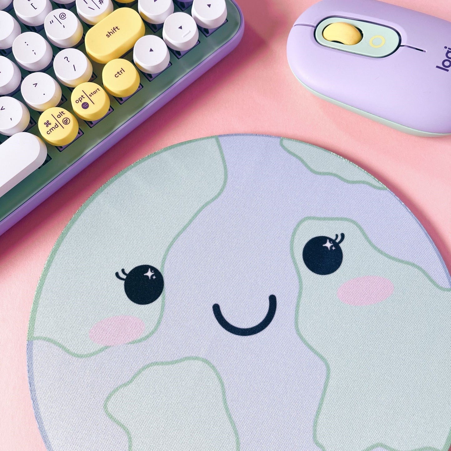 Kawaii Earth Mouse Mat