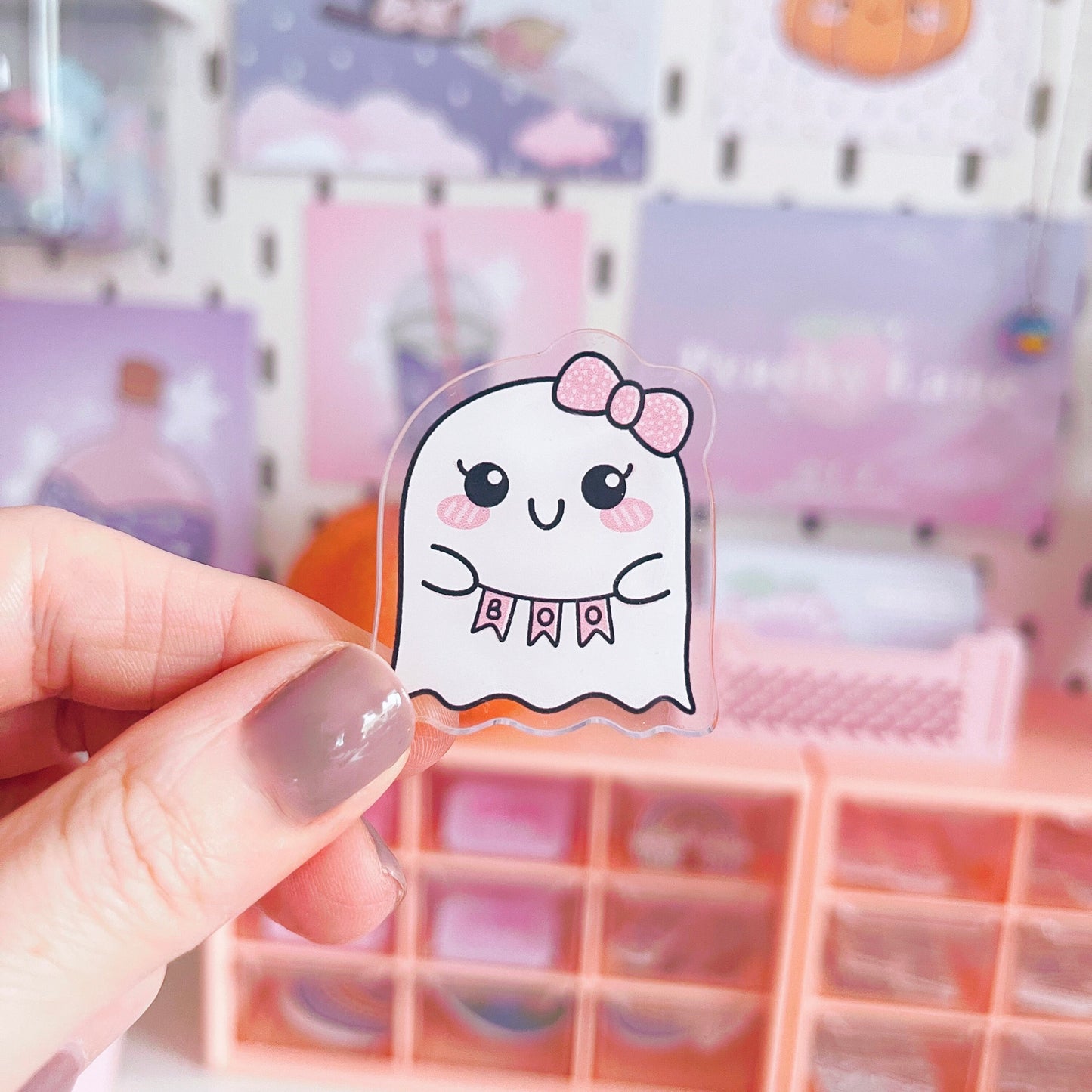 Boo Ghost Acrylic Pin
