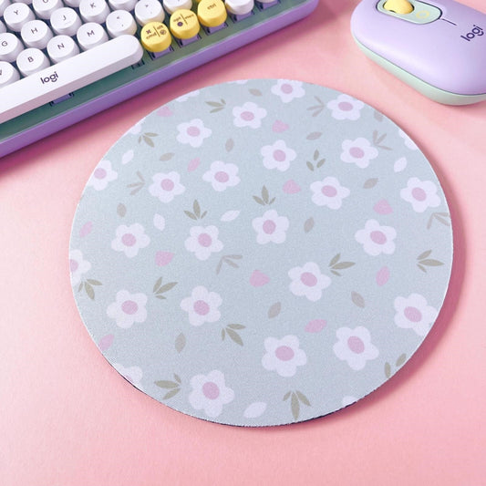 Green Floral Mouse Mat