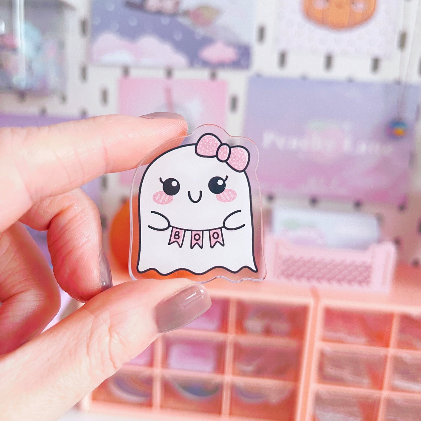 Boo Ghost Acrylic Pin