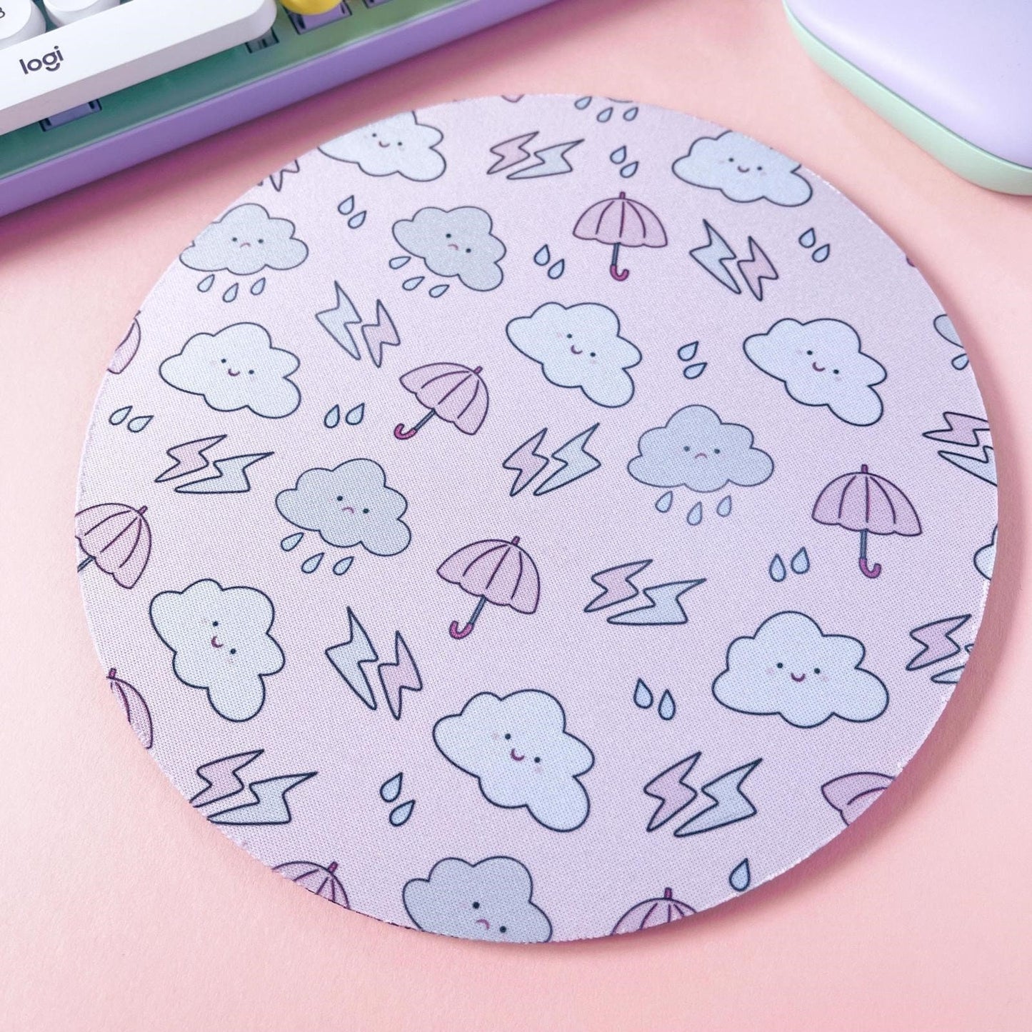 Rainy Day Illustrated Mouse Mat