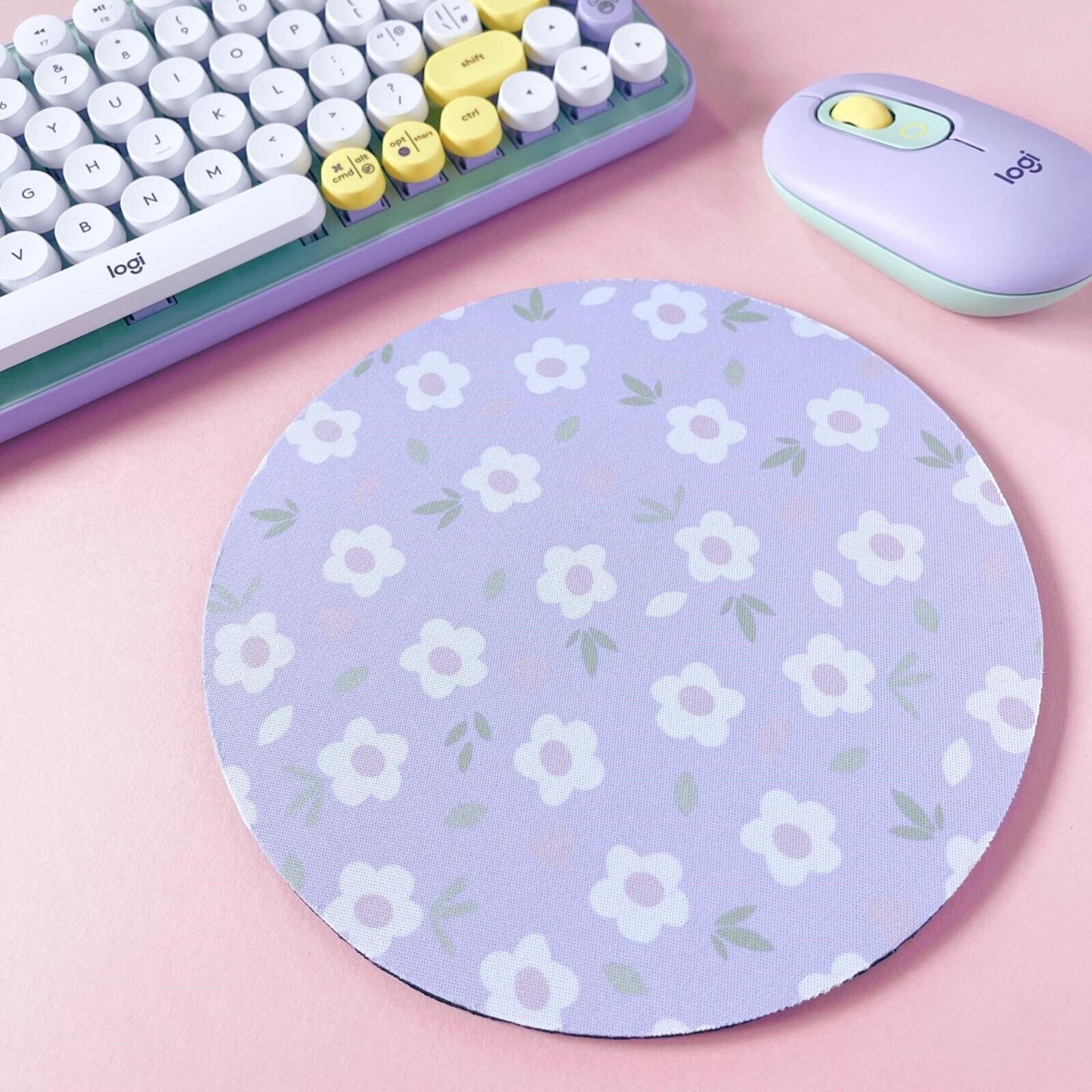 Lilac Floral Mouse Mat