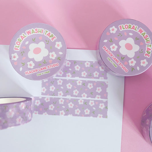 Lilac Floral Washi Tape
