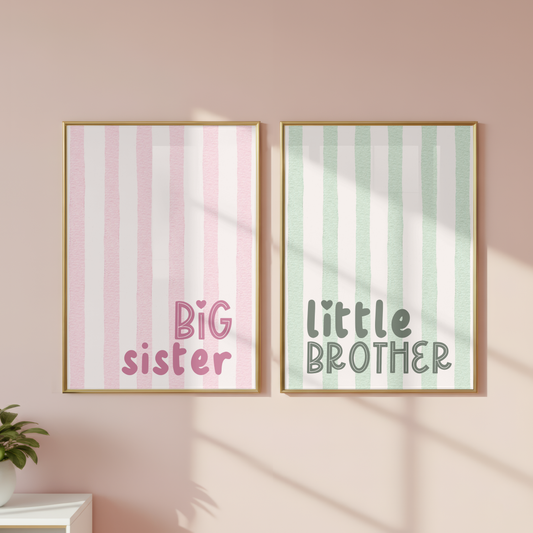 Siblings Nursery Print Duo