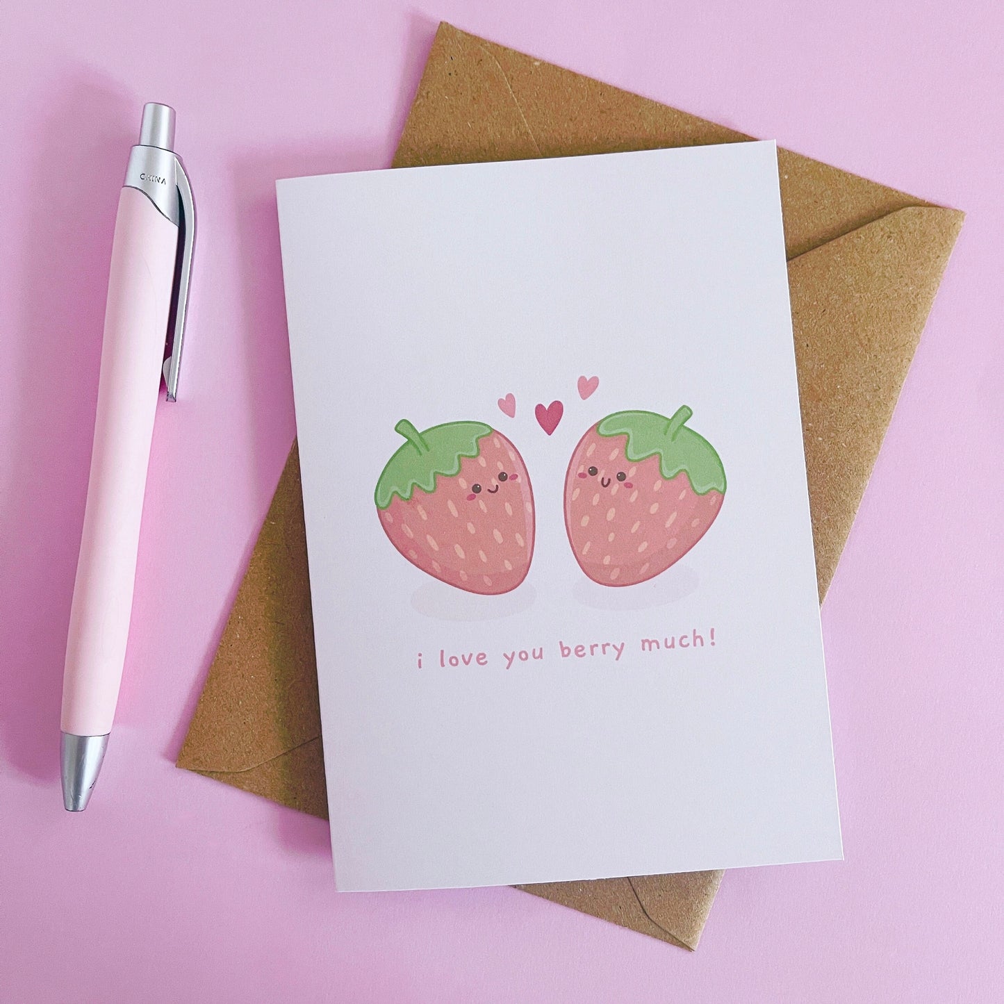 I Love You Berry Much Greetings Card With Envelope