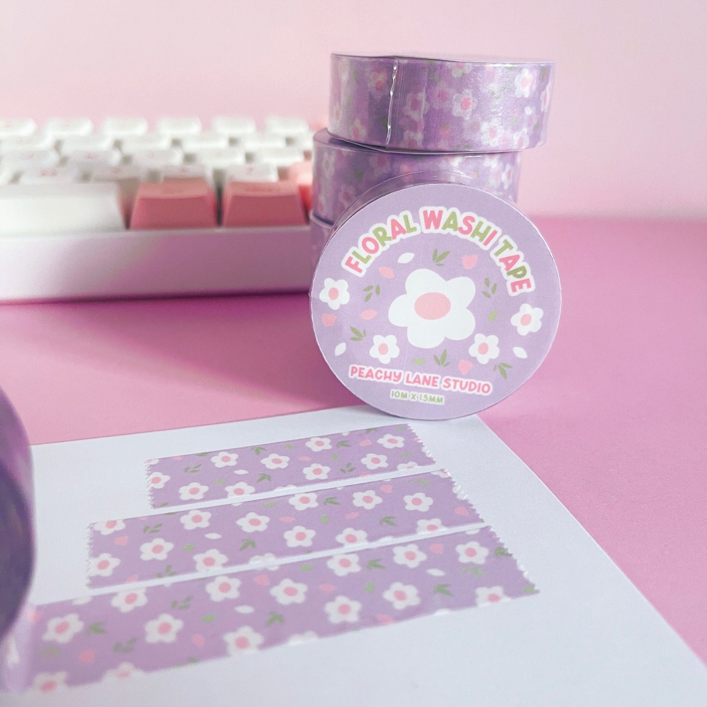 Lilac Floral Washi Tape