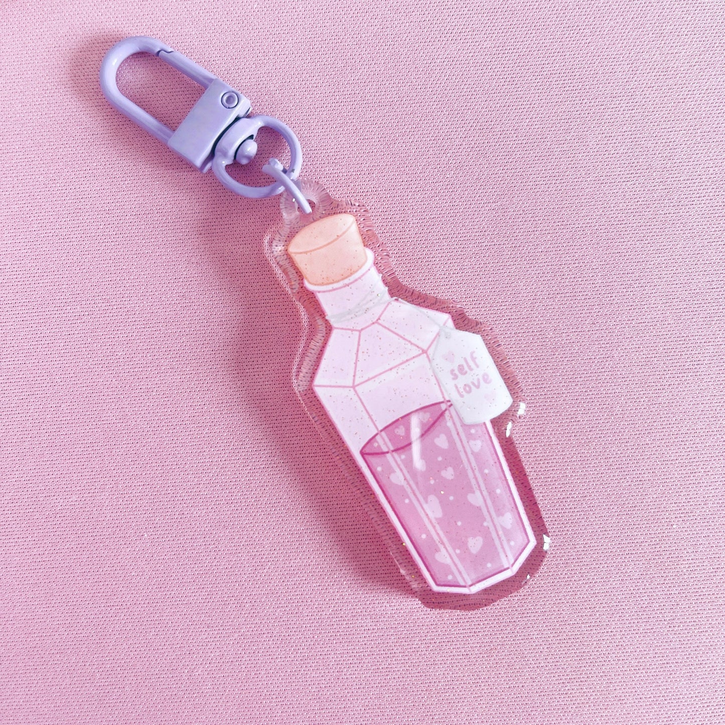 Self Love Potion Glitter Acrylic Keychain