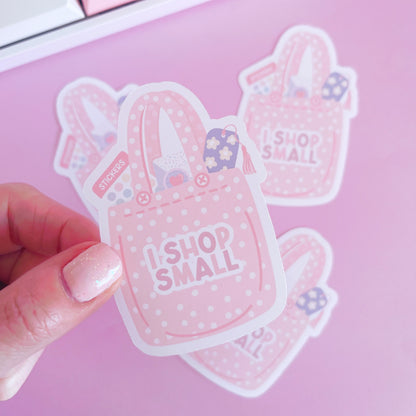 Shop Small Tote Bag Vinyl Sticker