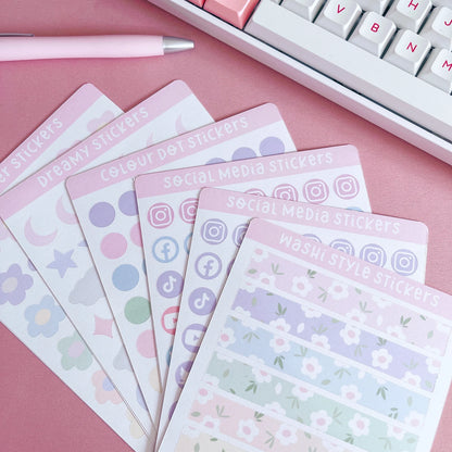 Floral Washi Tape Sticker Sheet