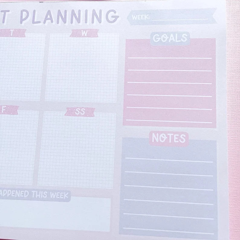 A4 Weekly Let's Get Planning Notepad