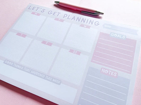 A4 Weekly Let's Get Planning Notepad