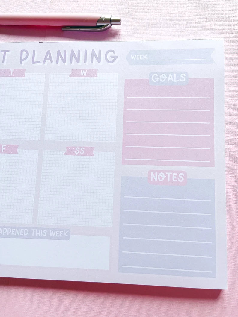 A4 Weekly Let's Get Planning Notepad