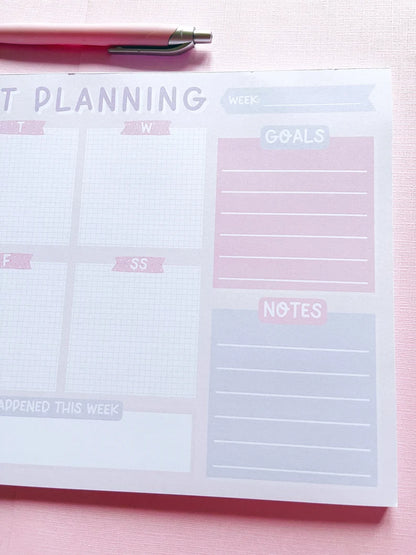 A4 Weekly Let's Get Planning Notepad